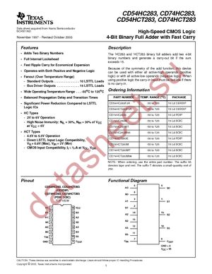 CD74HCT283E datasheet  